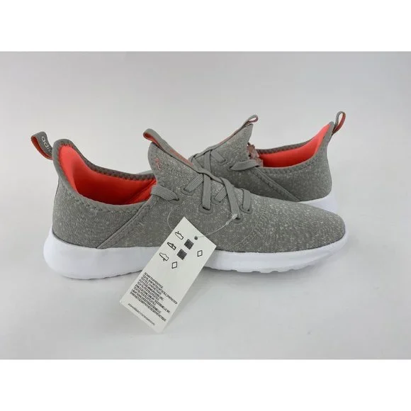 Adidas Cloudfoam Pure Metal Gray Women's Size 9.5 Sneakers Shoes Orange - Picture 11 of 12